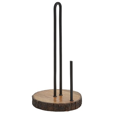 Auldhome Design-paper Towel Holder Black, Beaded Wood : Target