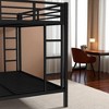 Mshliw Twin XL Over Queen Metal Bunk Bed with Twin Trundle, Heavy-Duty Frame, Dual Side Ladder, Guardrail Safety, Space-Saving Design for Family - 3 of 4