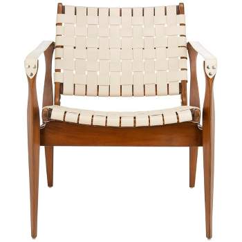 Dilan Leather Safari Chair  - Safavieh