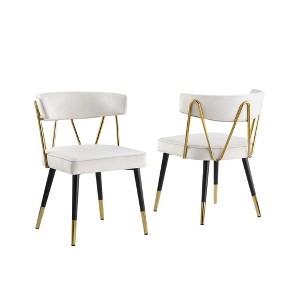 Best Master Furniture,Aireys Velvet Armless Chair (Set of 2) - 1 of 3
