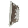 Northlight 20" Brown and White Plush High Pile Fleece Throw Pillow with Snowflake - 3 of 4