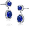 Guili Sterling Silver Drop Earrings with Green, Red, or Blue Cubic Zirconia Stones – A Bold, Elegant, and Timeless Jewelry Statement Piece - 3 of 3