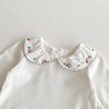 MyKids-Usa Autumn Arrival Baby Girls Flowers Embroidered Pattern Long Sleeves Top with Collar - 3 of 4