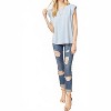 Women's Solid Shoulder Pad Top - entro - 4 of 4