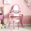 Kids Vanity Table and Stool Set with 360° Rotating Mirror and Whiteboard - 2 of 4