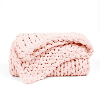 Chunky Knit Handmade Throw Blanket - Becky Cameron, Blush : Target