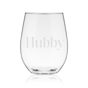 Hubby Serif Stemless Wine Glass by True - 1 of 2