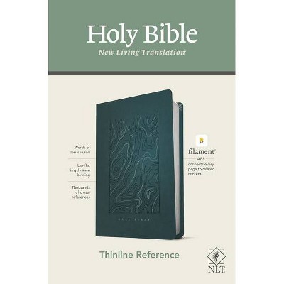 NLT Thinline Reference Bible, Filament Enabled Edition (Red Letter, Leatherlike, Teal Blue) - (Leather Bound)