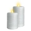 LumiPur 2pk 5" and 7" Signature Natural Glow Flameless Wax Pillar LED Candle Gray - 3 of 4