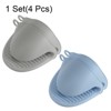 Unique Bargains Heat Resistant Kitchen Utensil Sets Silicone Oven Mitts 4 Pcs - 3 of 4