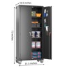 SUXXAN 72"H Metal Storage Cabinet with Wheels and Pegboard, 4 Adjustable Shelves and Lockable Door for Garage,Required Assembly - 3 of 4