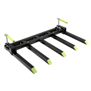 Field Tuff 21" Working Length Heavy-Duty Debris Forks for Skid Loader or Tractor with Clamp-On Design, 2500 lb. Capacity, Set of 5 Forks, Black - 1 of 4