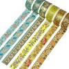 Wrapables Elegant Gold Foil Washi Tape Box Set for Arts & Crafts, Scrapbooking, Stationery, Diary (12 Rolls), Playful Florets - 2 of 4
