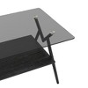 LIVAREEmlen Rectangle Coffee Table with Tempered Glass top and Black MDF Shelf, Modern Table for Living Room, Gray Glass - 3 of 4
