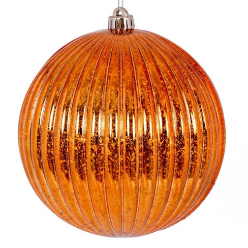 Vickerman 6 Glitter Ball Ornament, 4 per Bag Orange