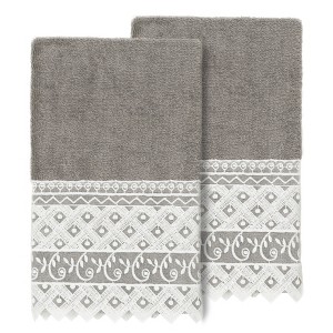 Linum Home Textiles 100% Turkish Cotton AIDEN Embellished Towel Set - 1 of 2