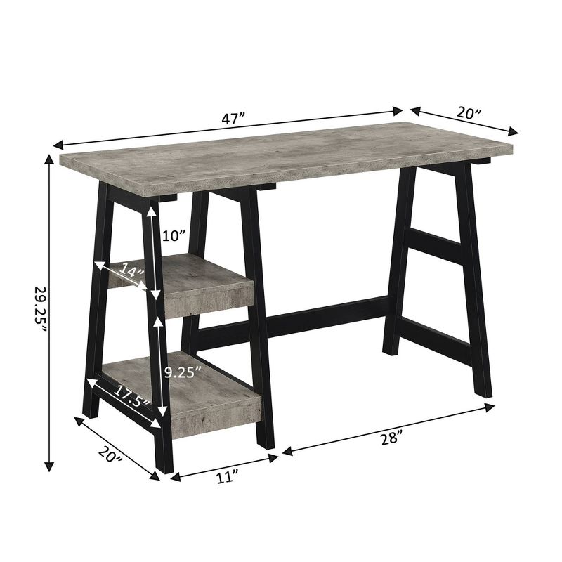Breighton Home Trinity Trestle Style Desk with Built-In Shelves, 6 of 10