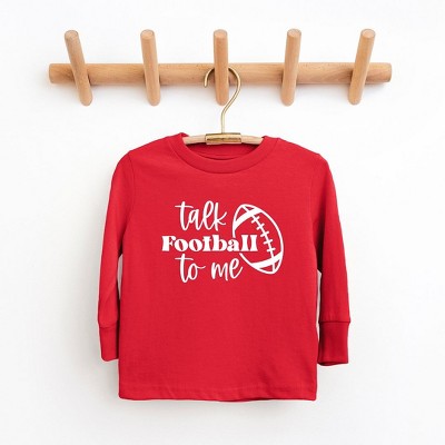The Juniper Shop Talk Football To Me Ball Toddler Long Sleeve Tee