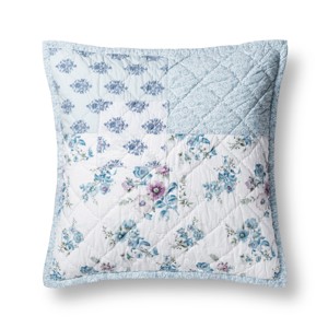 Blue Dascha Patchwork Pillow Sham (Euro) - Simply Shabby Chic