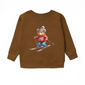 Skiing Bear Watercolor - Youth Graphic Sweatshirt - 1 of 4