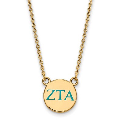 Black Bow Jewelry 14k Yellow Gold Plated Sterling Silver Zeta Tau Alpha Greek Life Necklace 18 Inch