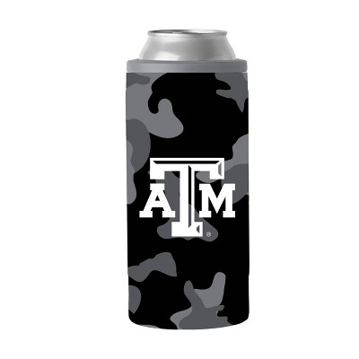 NCAA Texas A&M Aggies 12oz Black Camo Slim Can Cooler