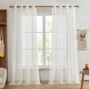 Deconovo Embroidered Sheer Curtains Light Filtering Leaf Design Grommet Panels - 2 of 4