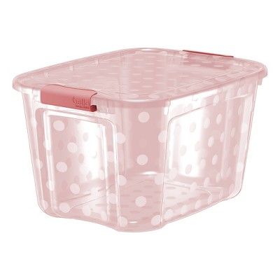 pink plastic storage boxes