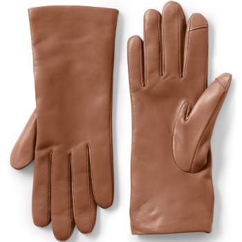 Lands' End Women's EZ Touch Screen Cashmere Lined Leather Gloves