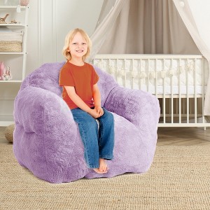 Plush Rabbit Velvet Bean Bag Chair, Ultra Soft Accent Chair with High-Resilience Sponge Fill, 320GSM Polyester Lounge Chair for Living Room, Apartment - 1 of 4