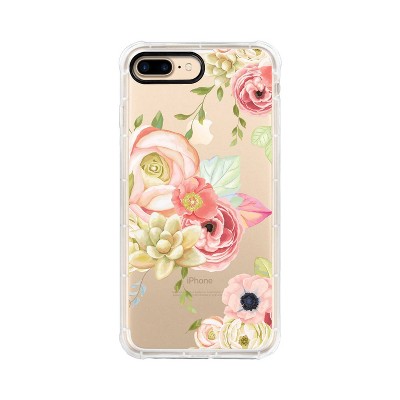 OTM Essentials Apple iPhone 8 Plus/7 Plus/6s Plus/6 Plus Tough Edge Florals &#38; Nature Clear Case - Flower Garden Pink