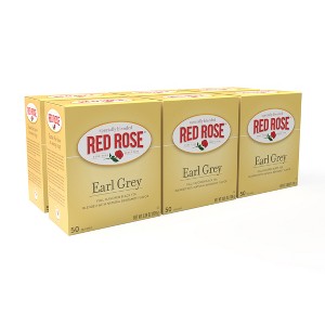 Red Rose Earl Grey Tea Full Flavored Black Tea with 50 Individually Wrapped Tea Bags Per Box (Pack of 6) - 1 of 4