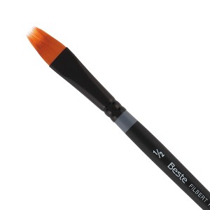 Creative Mark Beste Golden Taklon Filbert Rake 1/2" Artist Brush, Professional Watercolor Brushes, For Acrylic Painting, Short Handle, Sharp Edges, - 1 of 4