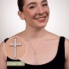 GILDED 1/10 CTTW Lab Grown Diamond Cross Pendant in Sterling Silver, 18 Inch Chain - 3 of 4