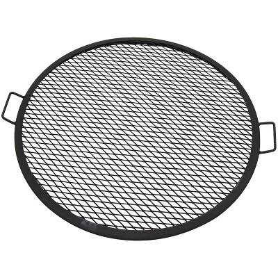 Sunnydaze Outdoor Camping or Backyard Heavy-Duty Steel Round X-Marks Fire Pit Cooking Grilling BBQ Grate - 30"