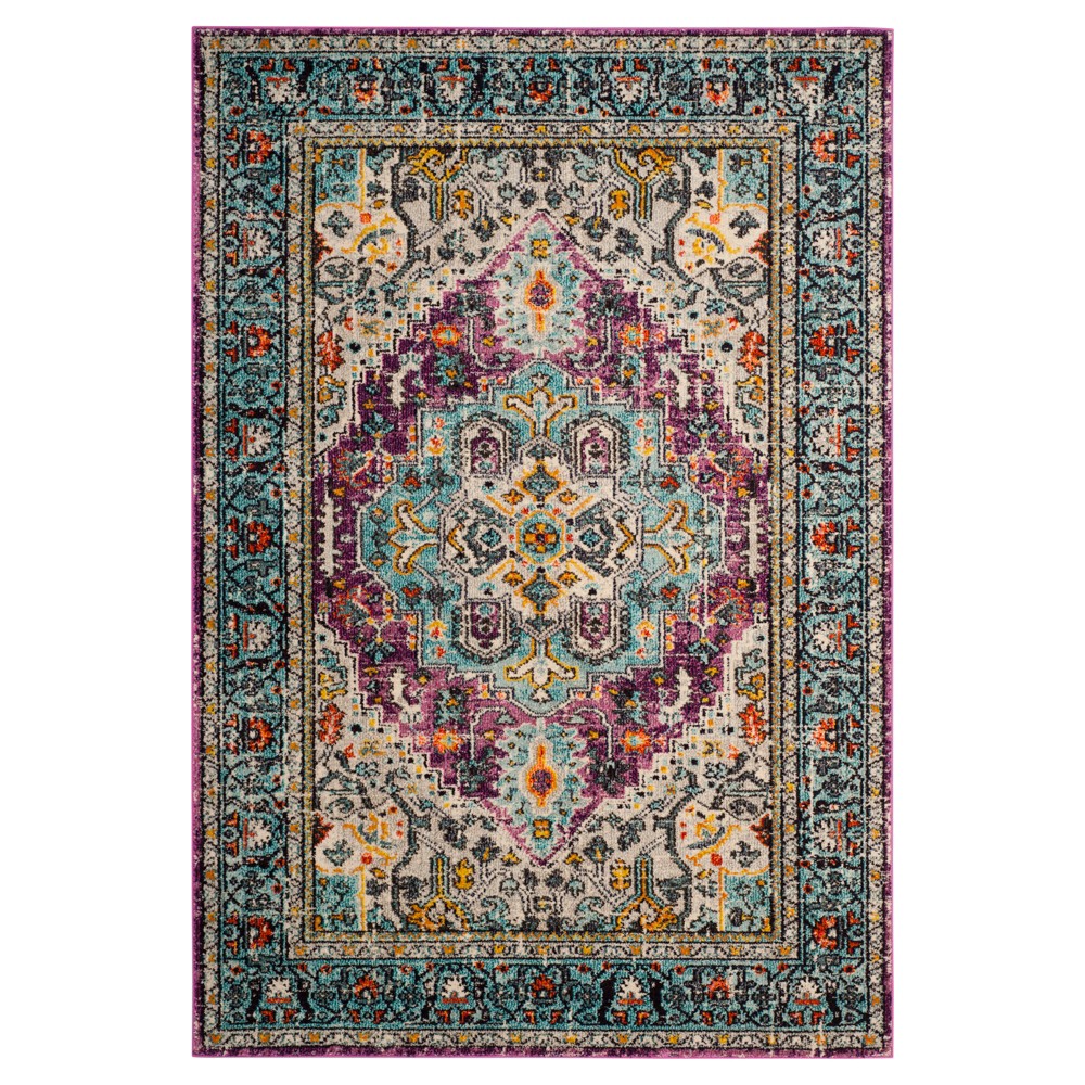 6'7inx9'2in Violet Leaf Loomed Area Rug - Safavieh