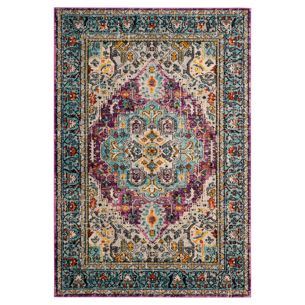 Violet Floral Loomed Area Rug 5'1inX7'7in - Safavieh