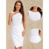 INSPIRE CHIC Women's Sleeveless Boat Neck Ruched Work Office Bodycon Dress - 2 of 4