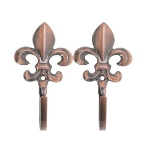 Unique Bargains Curtain Holdbacks Flower Hooks Bronze 4.13"x2.36" 1Pair - 1 of 4