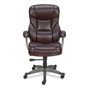 Alera Alera Birns Series High-Back Task Chair, Supports Up to 250 lb, 18.11" to 22.05" Seat Height, Brown Seat/Back, Chrome Base - 1 of 4