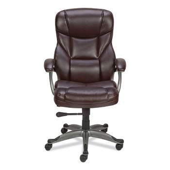 Alera Alera Birns Series High-Back Task Chair, Supports Up to 250 lb, 18.11" to 22.05" Seat Height, Brown Seat/Back, Chrome Base