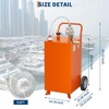 Portable Fuel Caddy with Manual Pump – Gas/Diesel Storage Tank with Wheels & 9.8Ft Hose for Cars, Lawn Mowers, ATVs & Boats(1-Pack) - 3 of 4