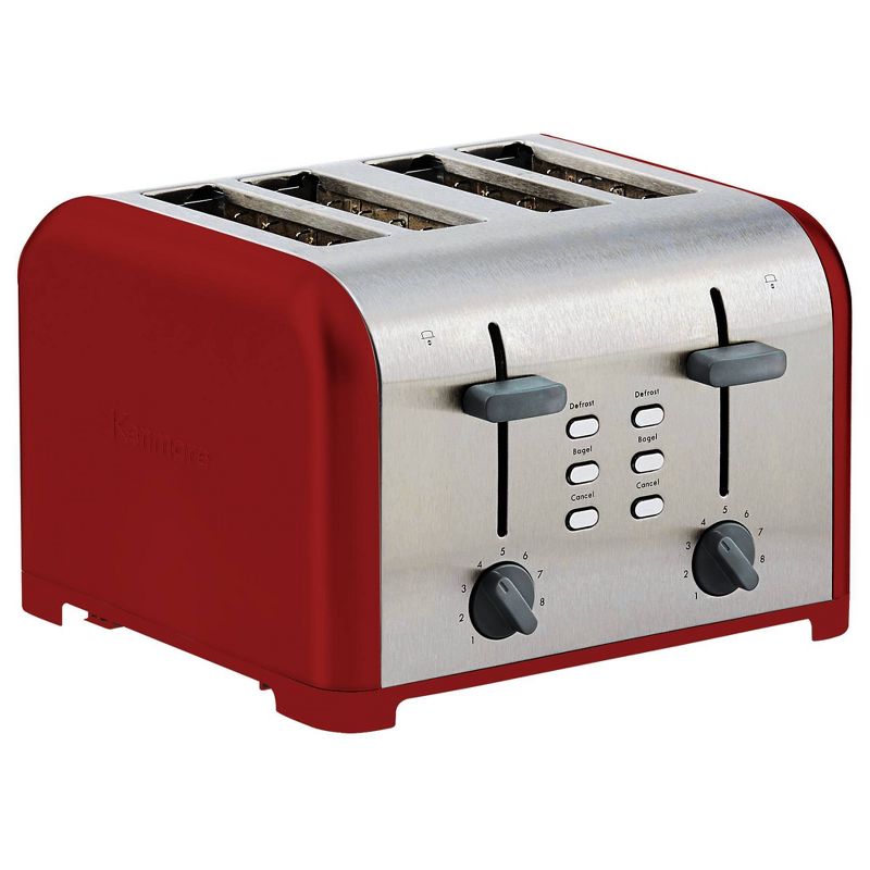 Kenmore 4-Slice Toaster, Dual Controls, Wide Slot  - Red Stainless Steel, 1 of 8
