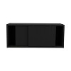 Wall Cabinet 13" H, 2 Sliding doors, 1 Shelf, Black - 2 of 4