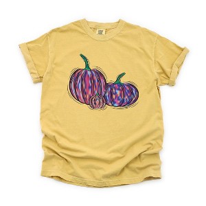 Simply Sage Market Women's Colorful Pumpkins Short Sleeve Garment Dyed Tee - 1 of 4