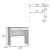 INFURNIC Desks Storage Desk with Drawer and Shelf for Organized Workspace and Stylish Design Easy to Assemble, White, 19.6"*3.15"*29" - 4 of 4
