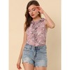 Allegra K Women's Ruffle Sleeveless Chiffon Floral Top - 3 of 4