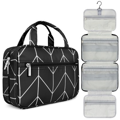 PAVILIA Hanging Toiletry Bag Travel Women Men, Foldable Cosmetic Organizer, Water Resistant Makeup Accessories Essentials Kit
