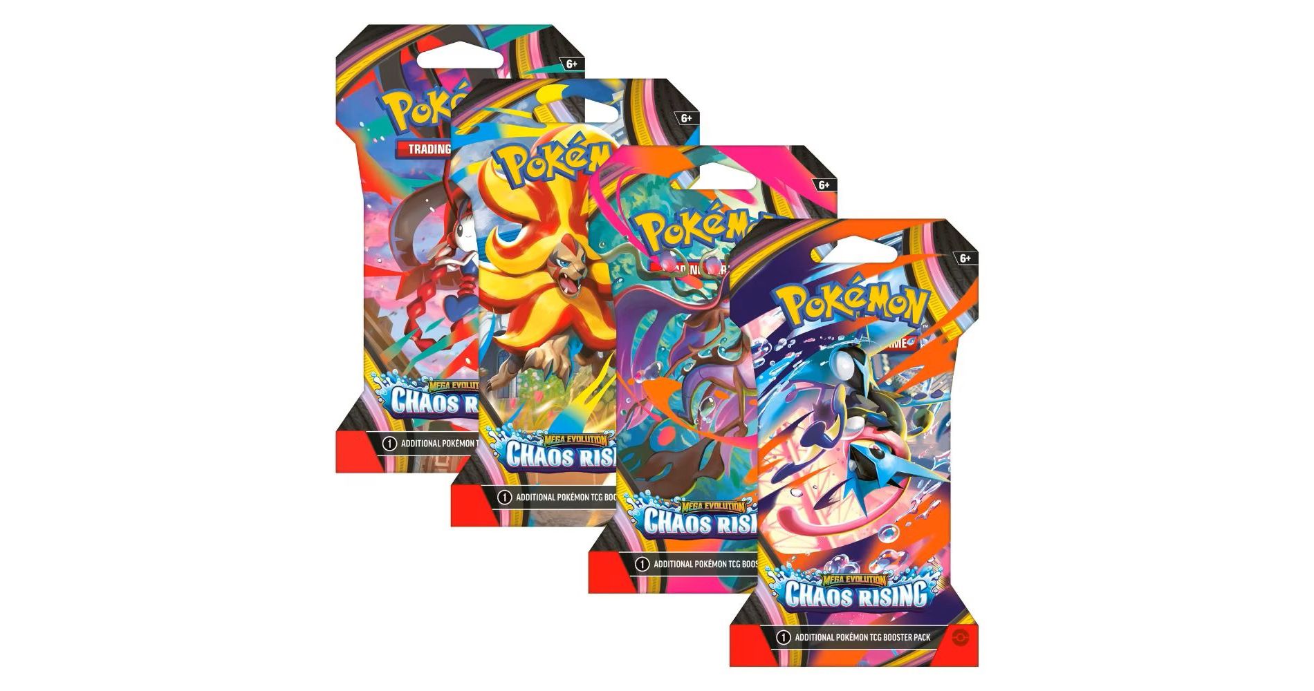Pokemon TCG: Mega Evolution Chaos Rising Sleeved Booster Pack Lot - 8 Packs