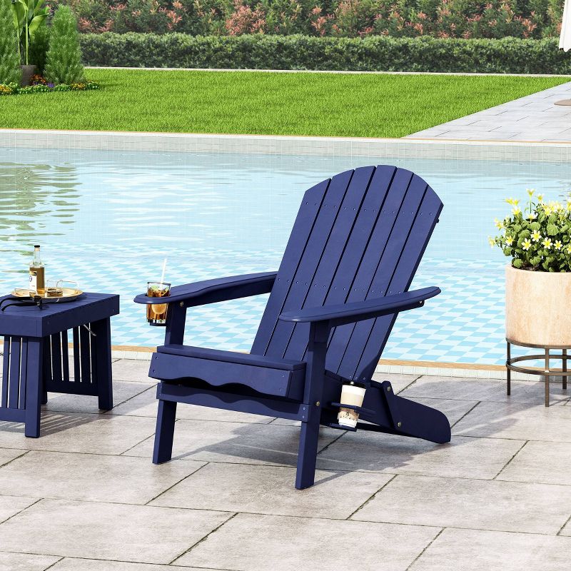 Bellwood Outdoor Acacia Wood Folding Adirondack Chair Navy - Christopher Knight Home, 4 of 10